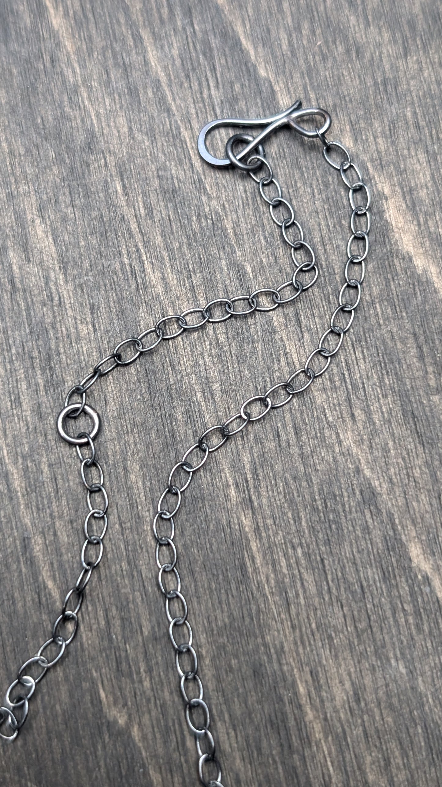 Matrix Opal Oval Textured Sterling Silver Necklace