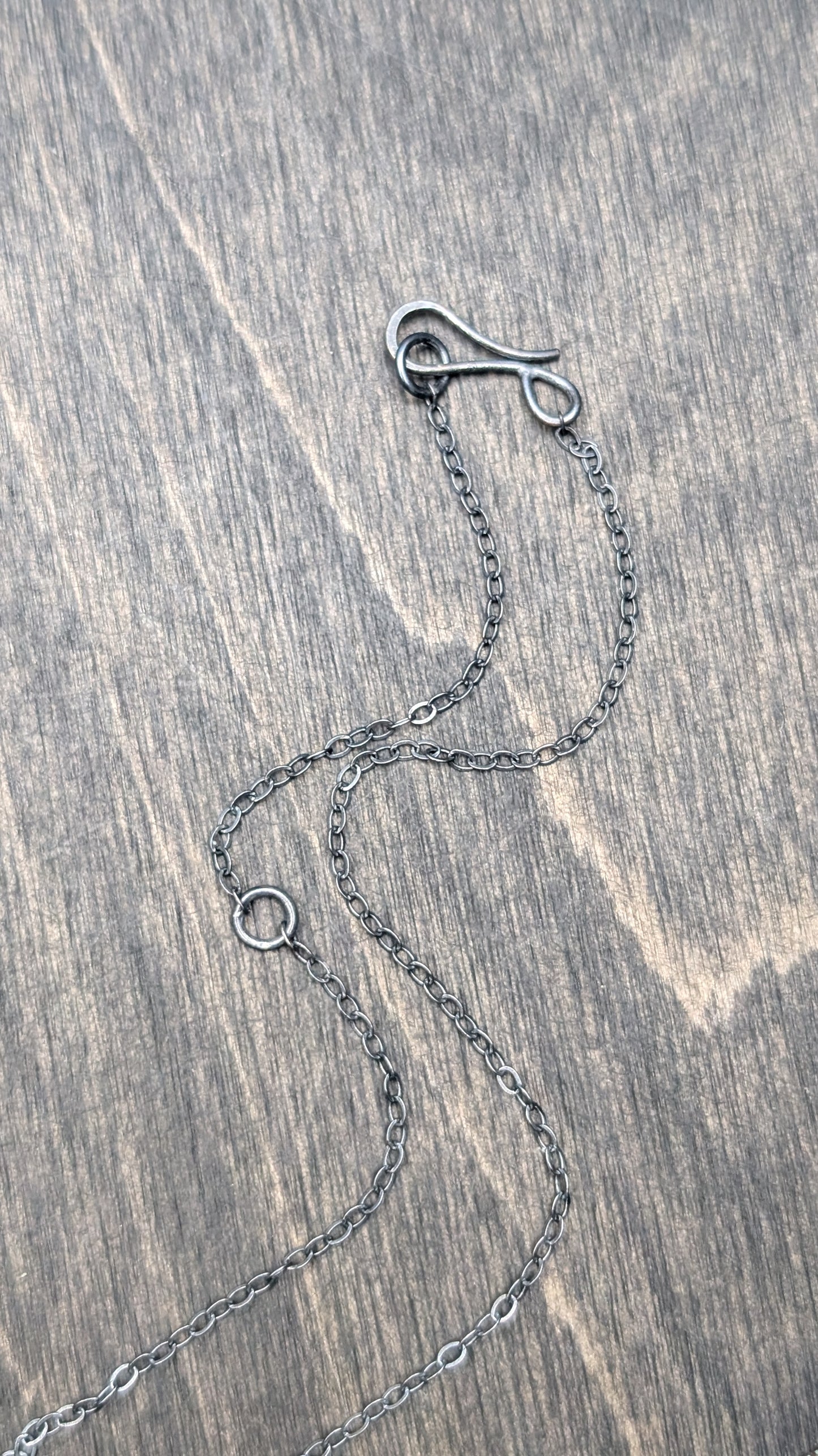 Montana Agate Rose Cut Teardrop Textured Sterling Silver Necklace