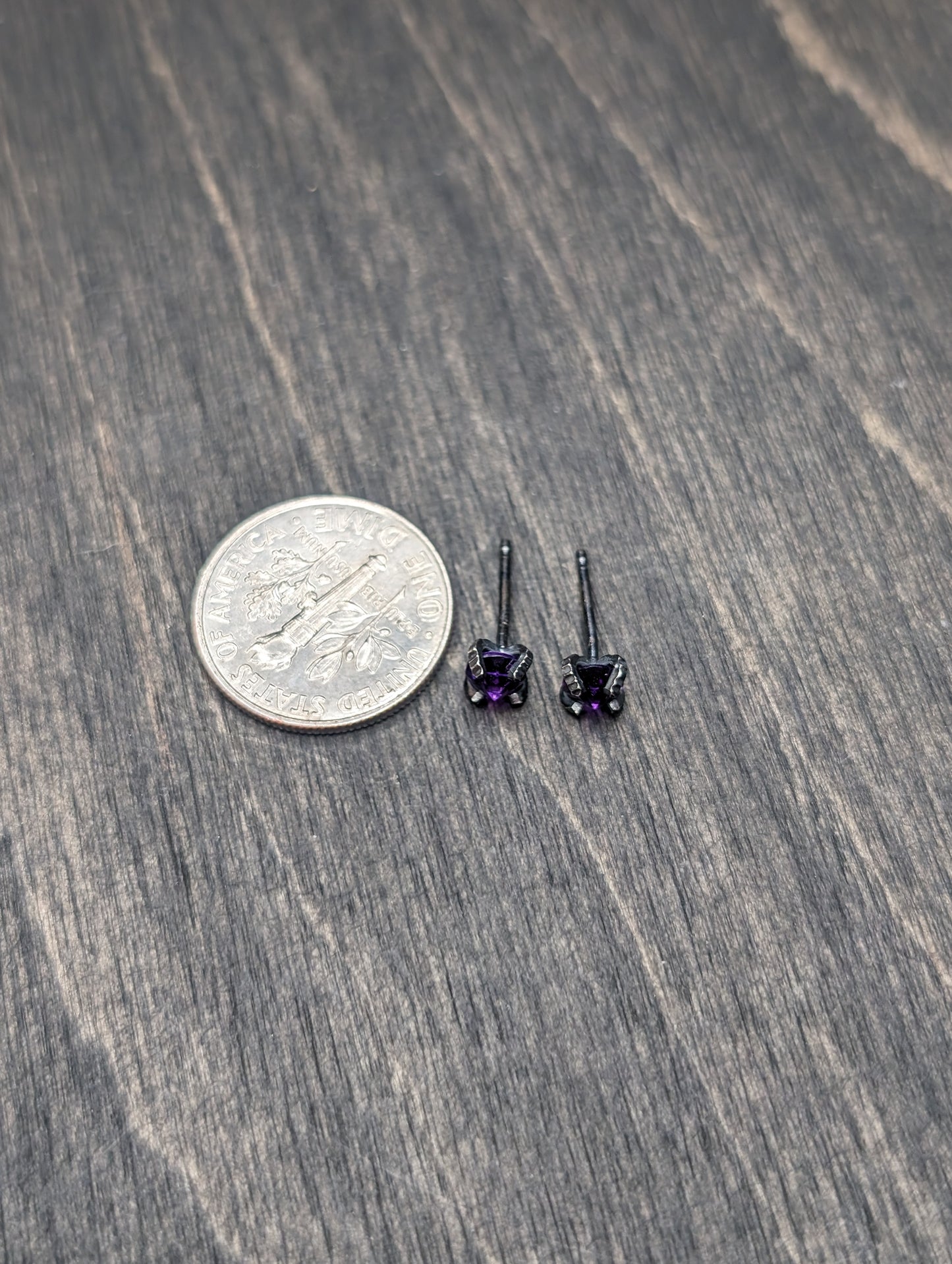 Faceted Amethyst Sterling Silver Textured Stud Earrings