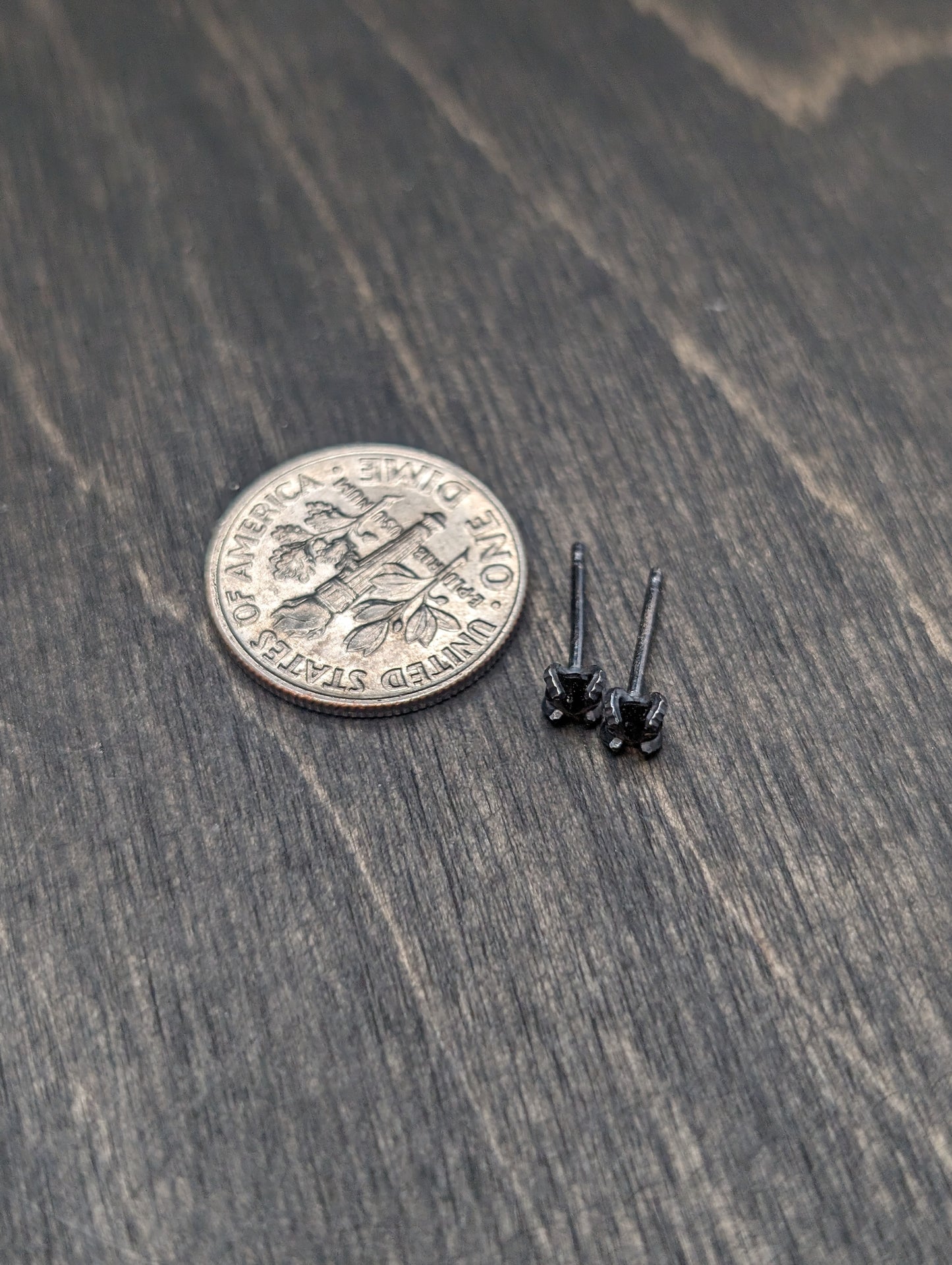 Tiny Faceted Smoky Quartz Sterling Silver Textured Stud Earrings
