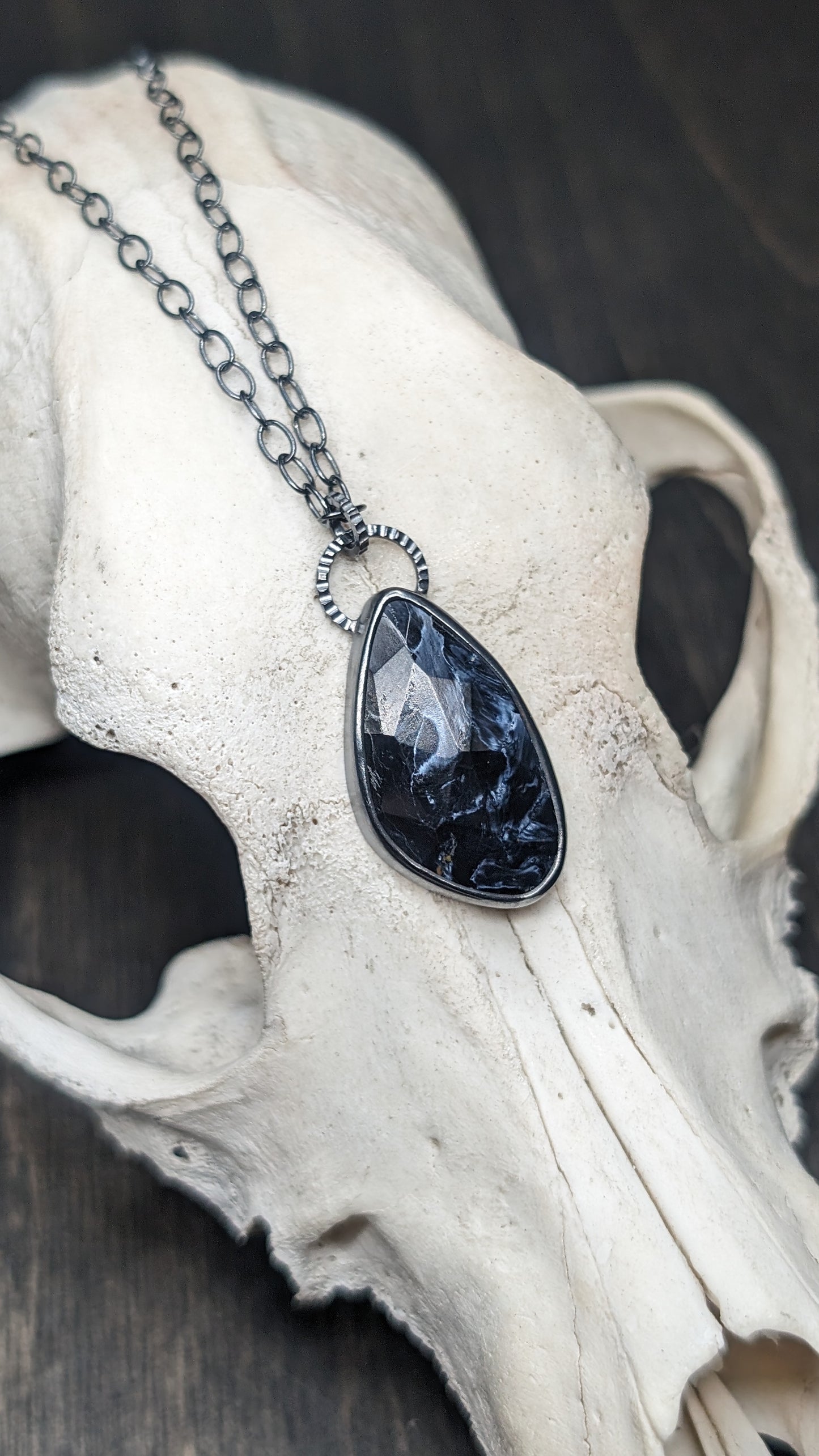 Pietrsite Textured Sterling Silver Necklace
