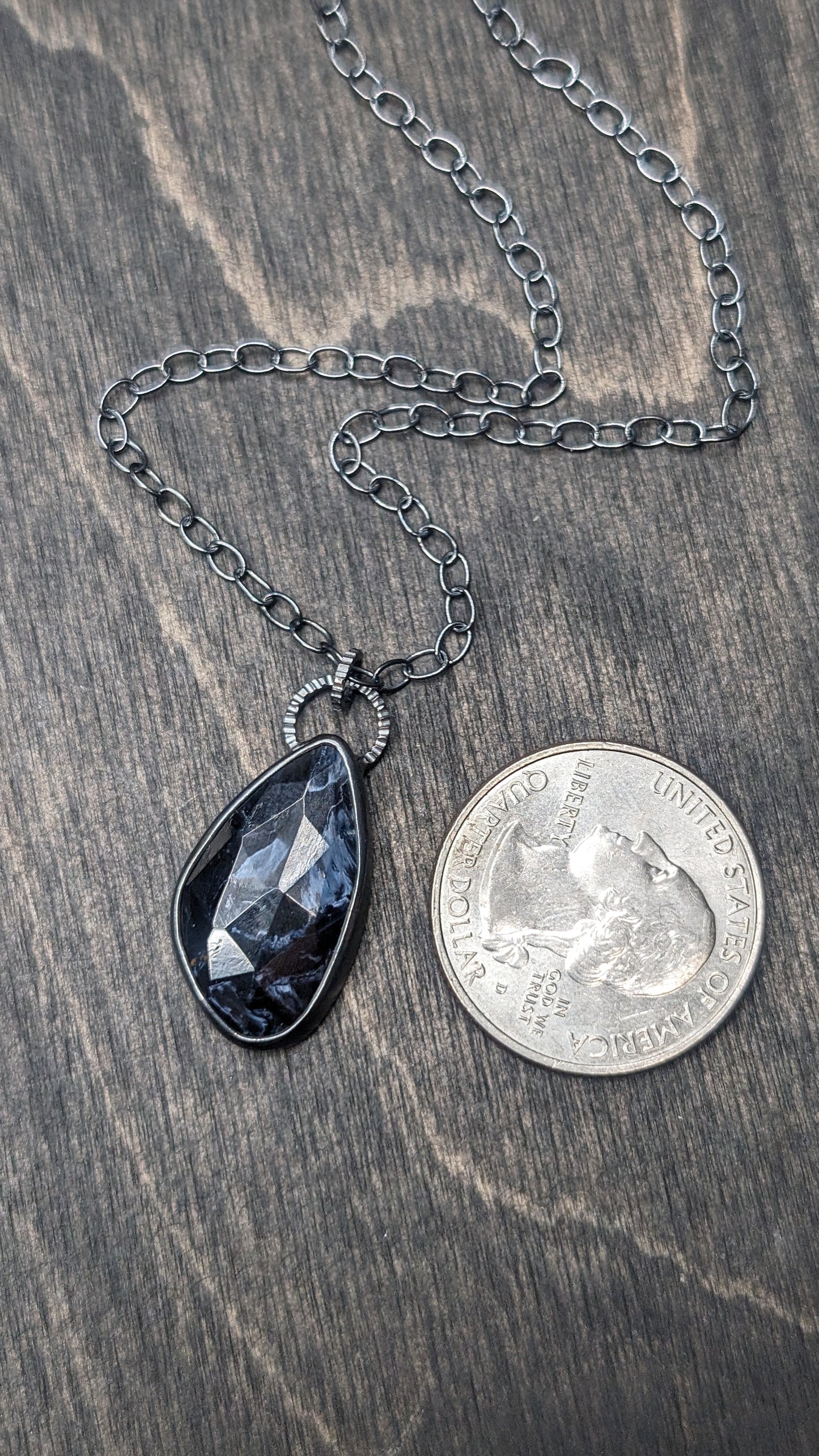 Pietrsite Textured Sterling Silver Necklace