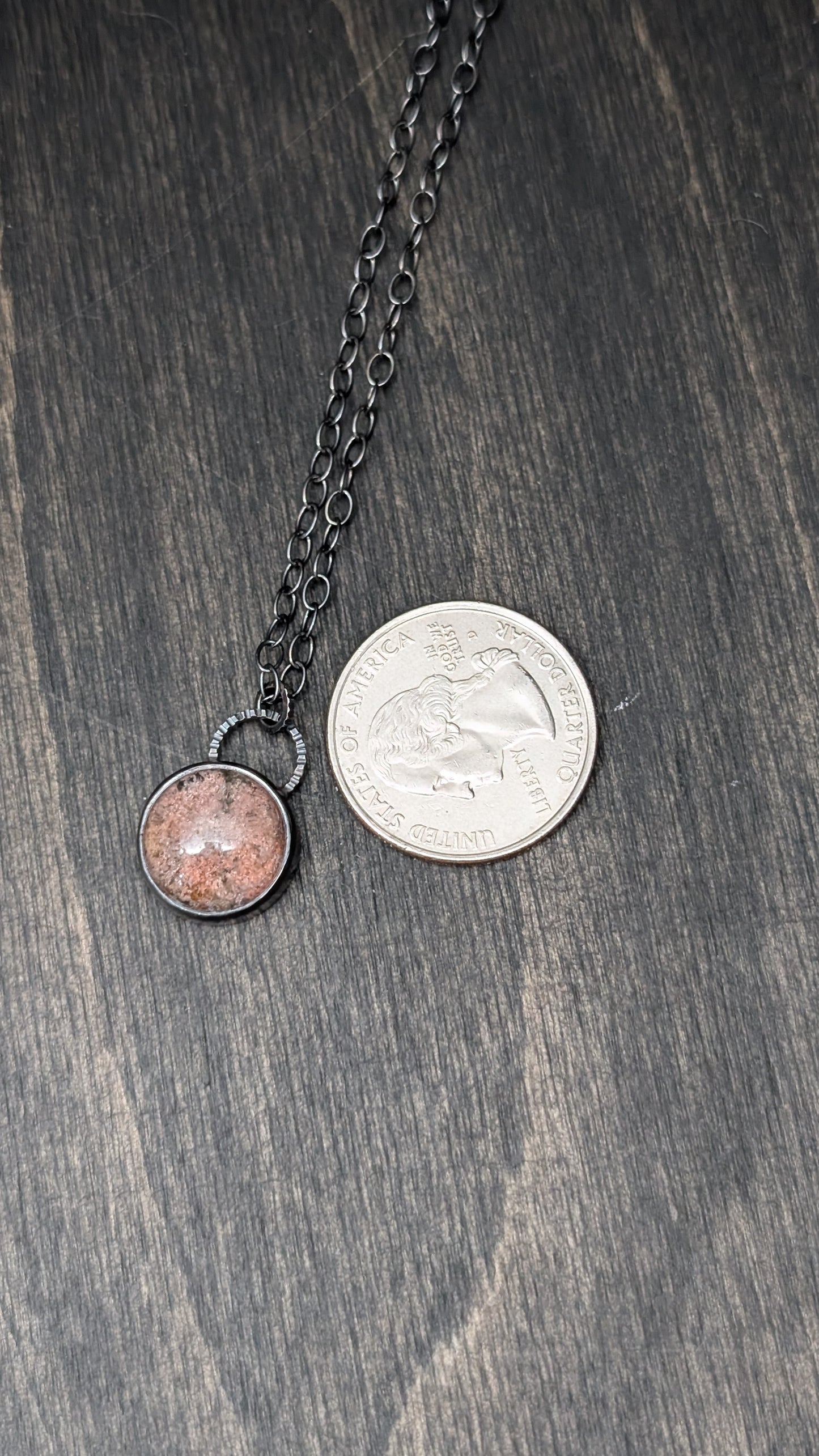 Lodalite Garden Quartz Textured Sterling Silver Necklace
