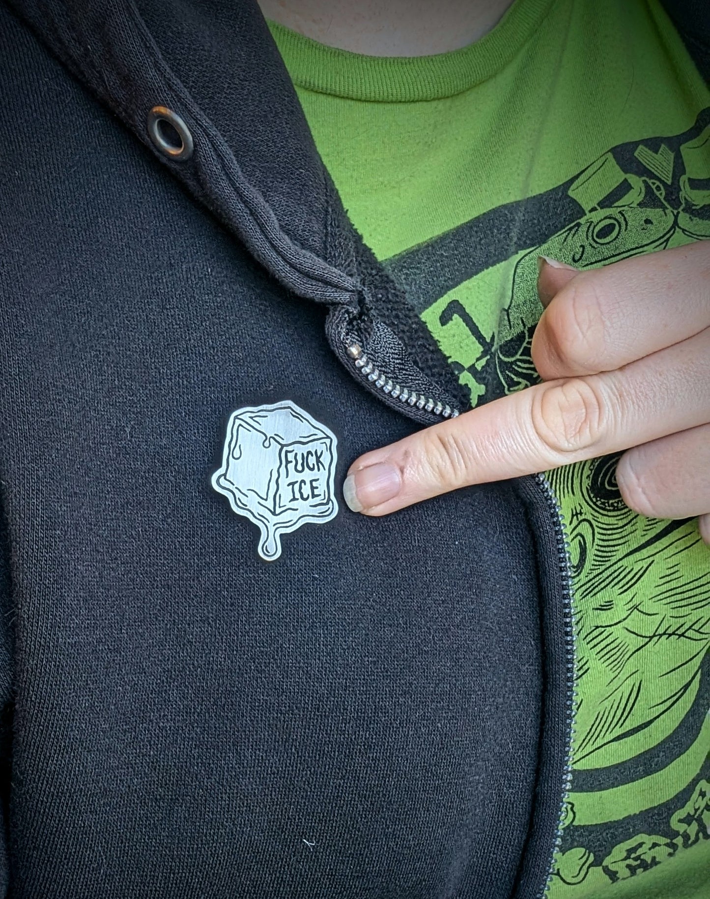 Ice Out Acid Etched Charity Pin