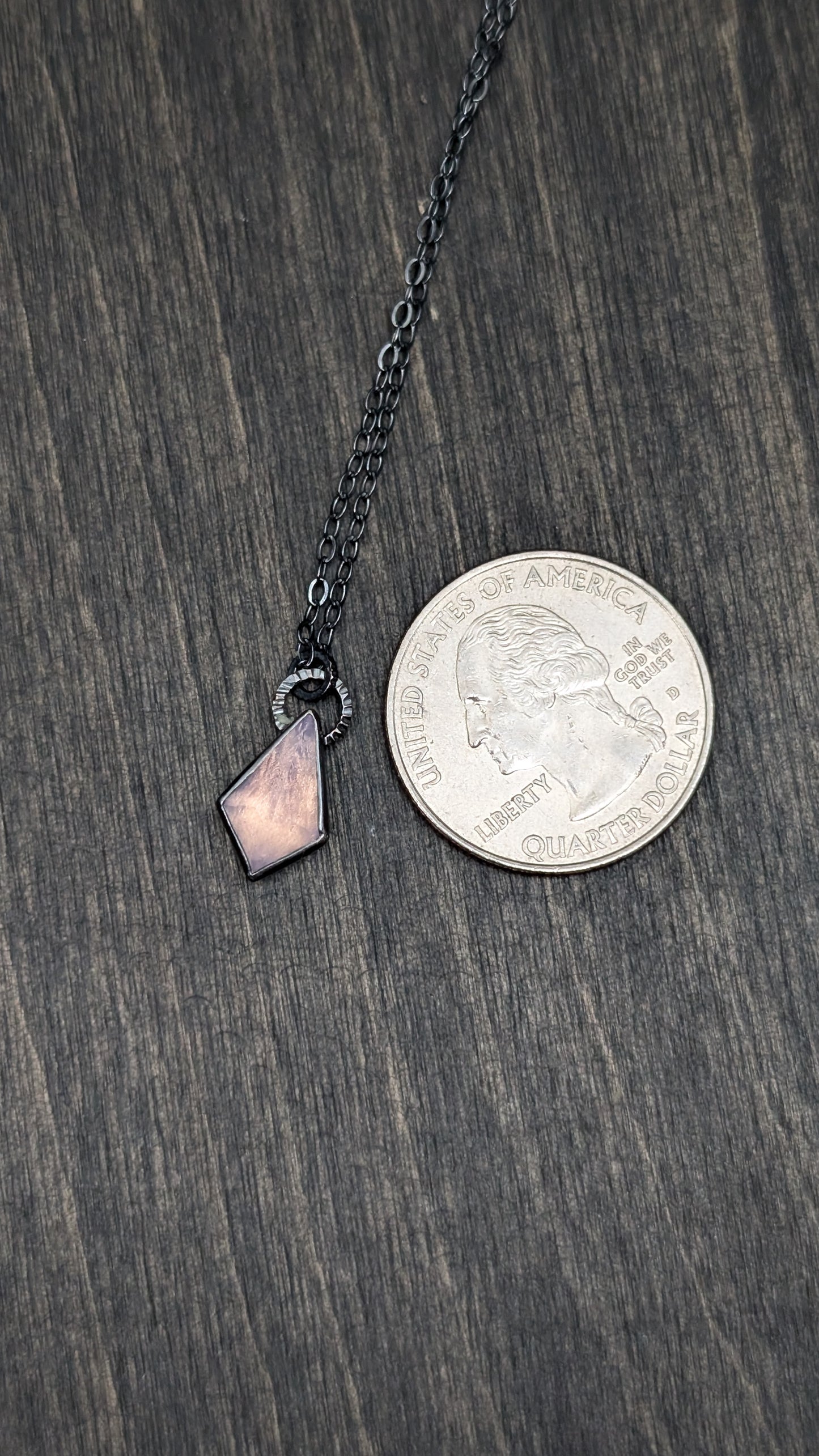Lavender Quartz Kite Textured Sterling Silver Necklace
