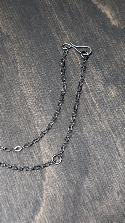 Large Teardrop Carnelian Textured Sterling Silver Necklace