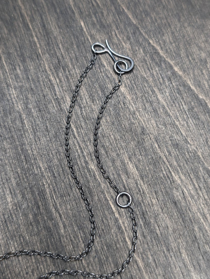 Mexican Fire Opal Oval Textured Sterling Silver Necklace