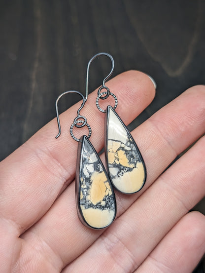 Maligano Jasper Textured Sterling Silver Dangle Earrings