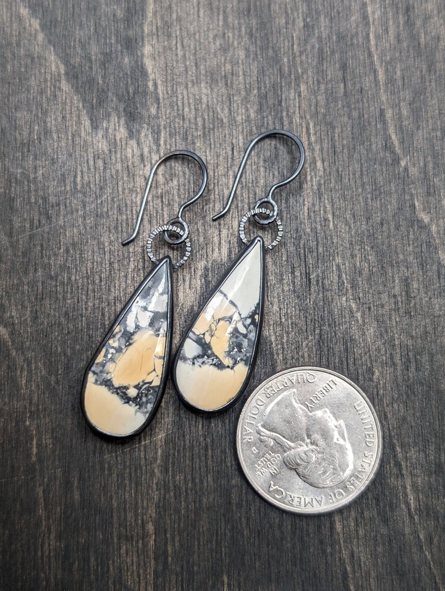 Maligano Jasper Textured Sterling Silver Dangle Earrings