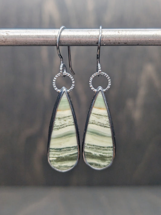 Serpentine Textured Sterling Silver Dangle Earrings