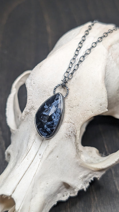 Pietrsite Textured Sterling Silver Necklace