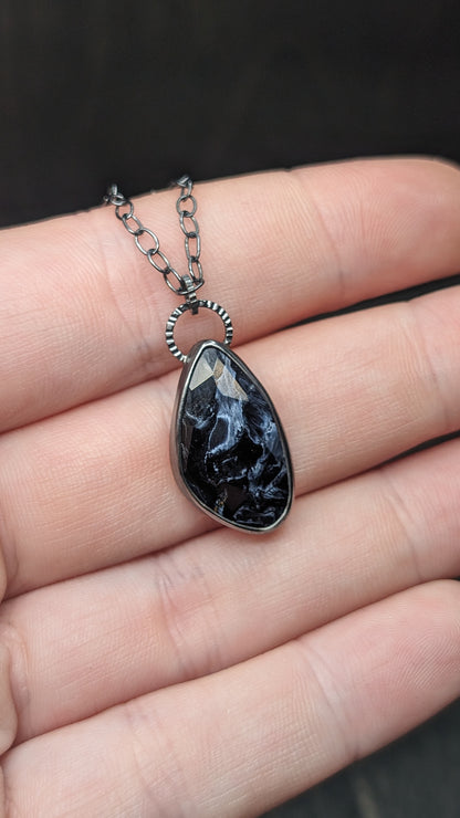 Pietrsite Textured Sterling Silver Necklace