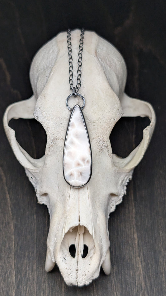 Thomsonite Textured Sterling Silver Necklace