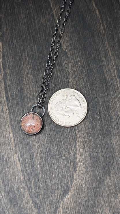 Lodalite Garden Quartz Textured Sterling Silver Necklace