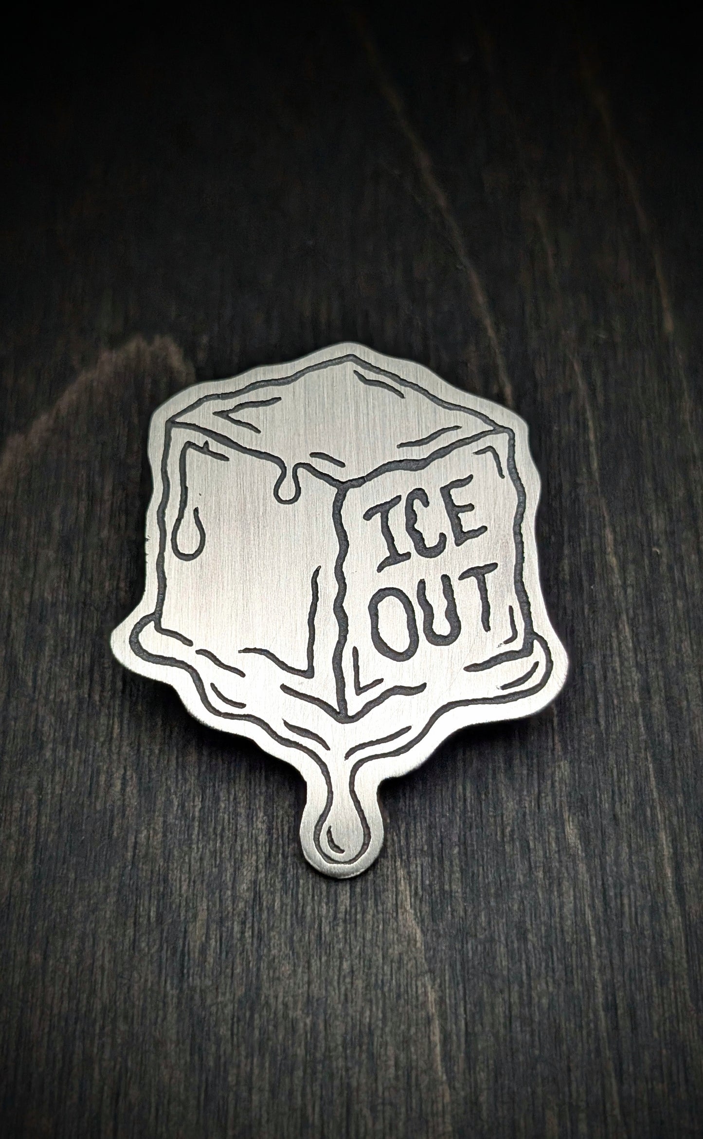 Ice Out Acid Etched Charity Pin