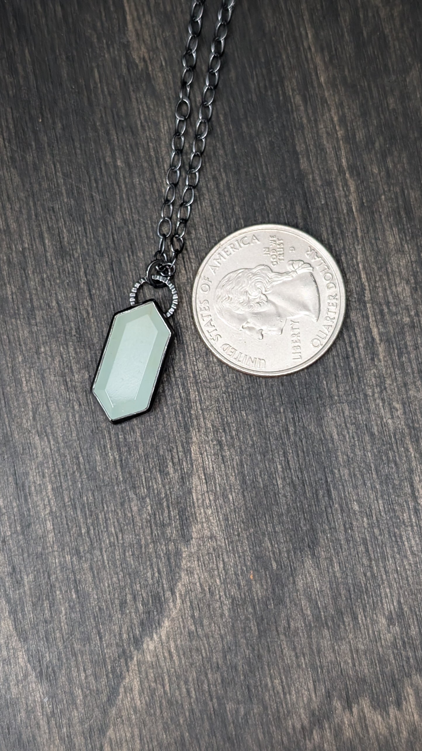 Aquamarine Tablet Textured Sterling Silver Necklace