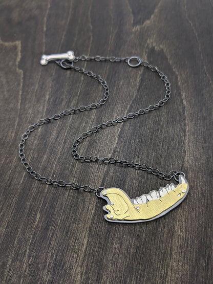 Riveted Animal Jaw Bone Necklace