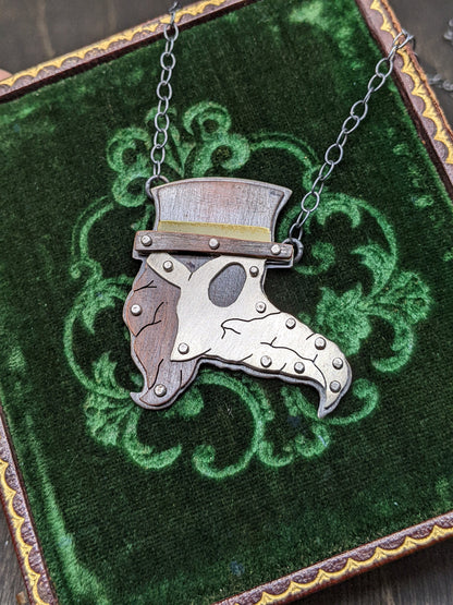 Small Riveted Plague Doctor Necklace